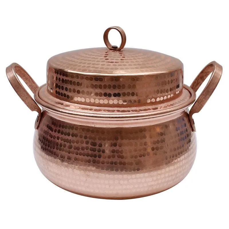 Pure Manual Copper Compass Pot Potato Stew Rice Pot Commercial Copper Soup Pot Copper Hot Pot Stew Pot Houshold Soup Pot ZJ130
