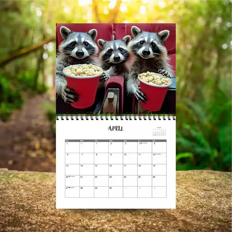Śmieszny kalendarz ścienny 2025 Funny Animal Theme Planner Papierowy dekoracyjny planer ścienny dla domu Sklep szkolny firmy