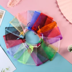 10Pcs Organza Jewelry Packaging Gift bag Wedding Party Goodie Packing Favors Pouches Drawable Bags Present Sweets Pouches