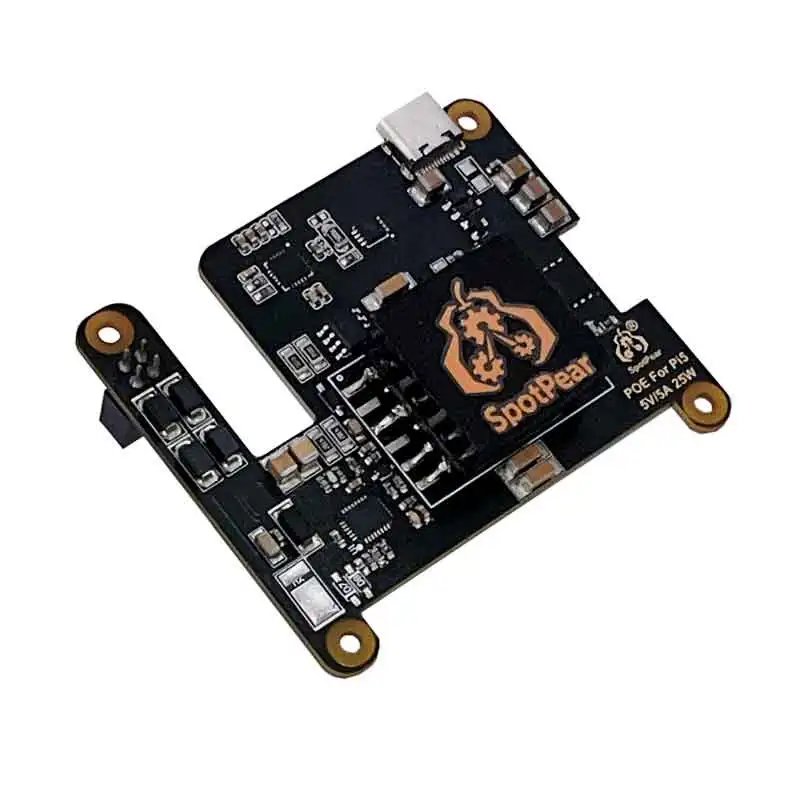 Raspberry Pi 5 PoE HAT With PD Trigger Activation Type C Power Over Ethernet 802.3af/at 5V/4.5A 25W Optional Fan for RPi5