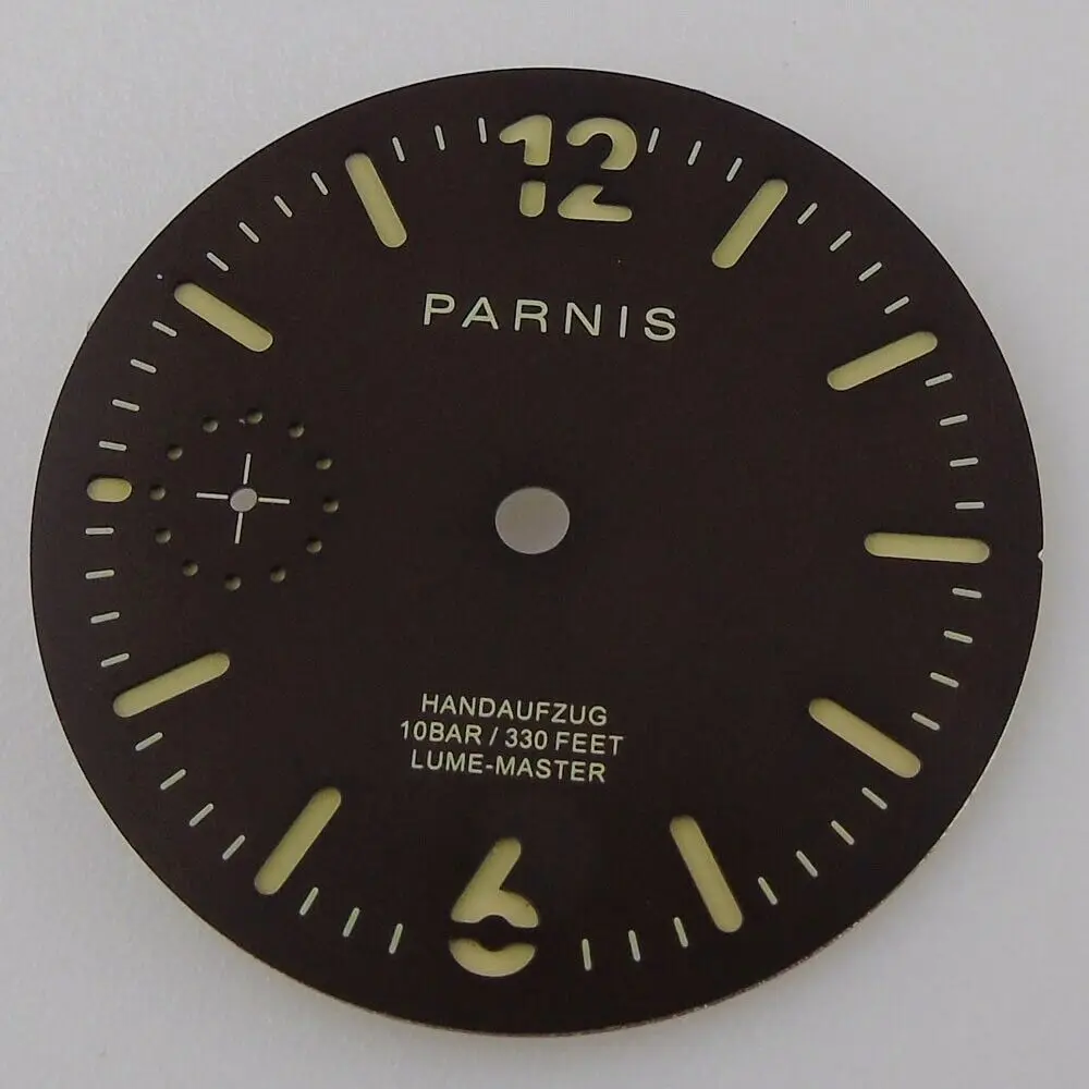 إكسسوارات قرص الوجه الأسود الفاخرة 35.5 ملم لساعة الرجال ST3600 ذات اللف اليدوي 6497