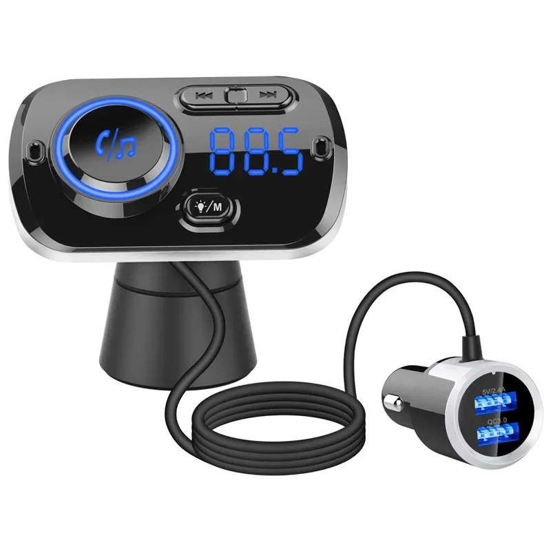 Car FM Transmitter Handsfree Wireless Bluetooth 5.0 Car Kit MP3 Music Player USB Fast Charger QC3.0FM Transmiter Car Accessories