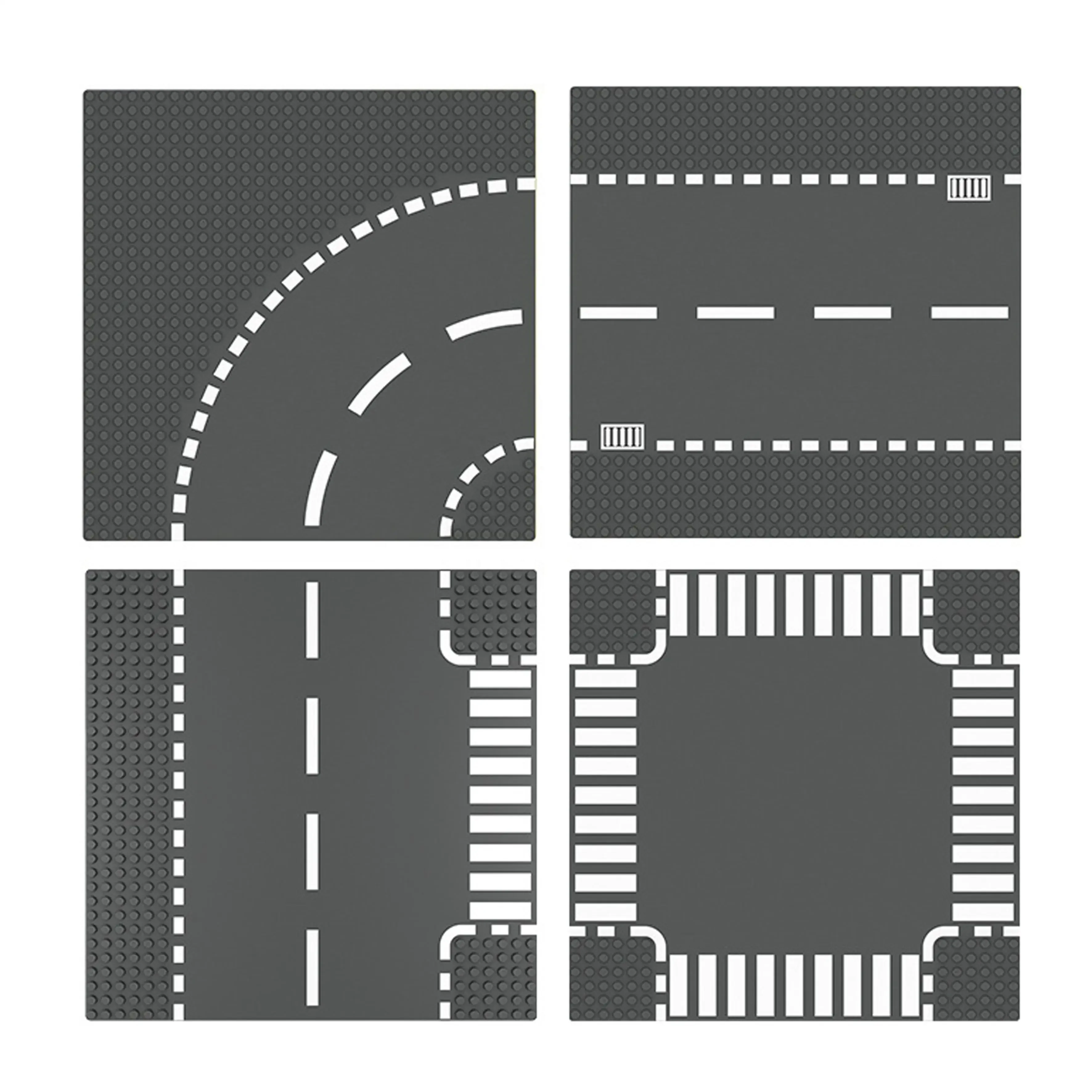 32X32 Punkte Stile Klassische Baustein Grundplatte Stadtansicht Verkehr Straße Figuren Bau Spielzeug Ziegel Kunststoff Grundplatten – Detail 8