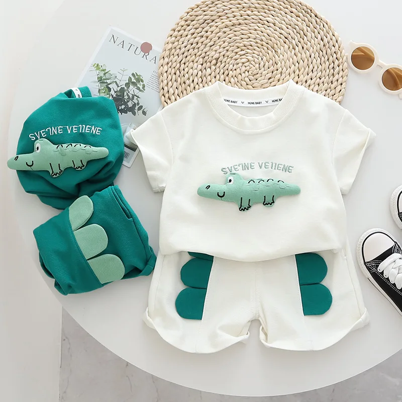 

2 Pieces Sets Baby Clothes sets For Girl Boy Dinosaur Clothes for 1-4years old Korean kid Clothing Infant Outdoor Wear tracksuit