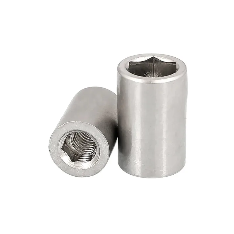 

304 Stainless Steel Internal Hex Socket Cylinder Rod Cap Nut for Pneumatic Hydraulic Piston Shaft Locking M5 M6 M8 M10 M12 M16