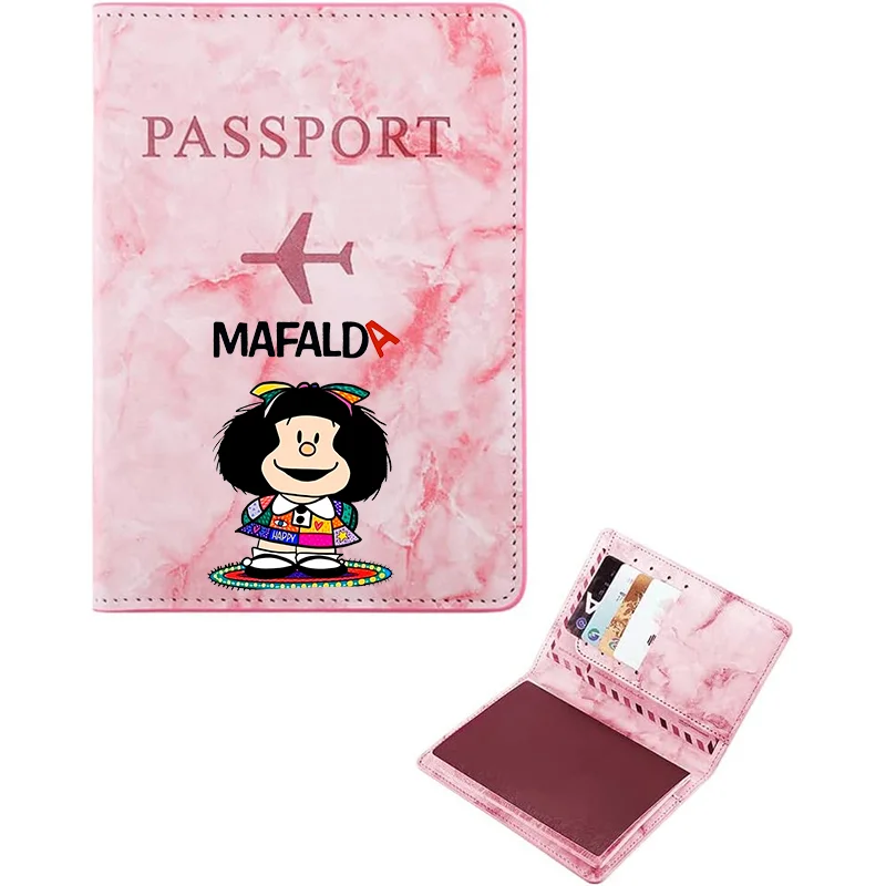 2026 Mafaldas Passport Covers Women Men Ultra-thin Document Holder Kawaii AnimeTravel Passport Wallet Holder ID Card Covers Gift