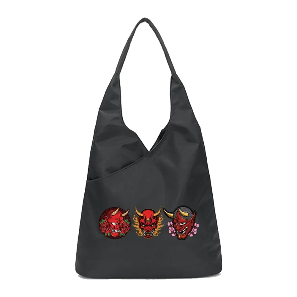 Bolsa de compras para mujer, organizador de viaje al aire libre, bolso de mano con estampado de monstruo, bolso de hombro plegable portátil, versión informal, bolsas para axilas