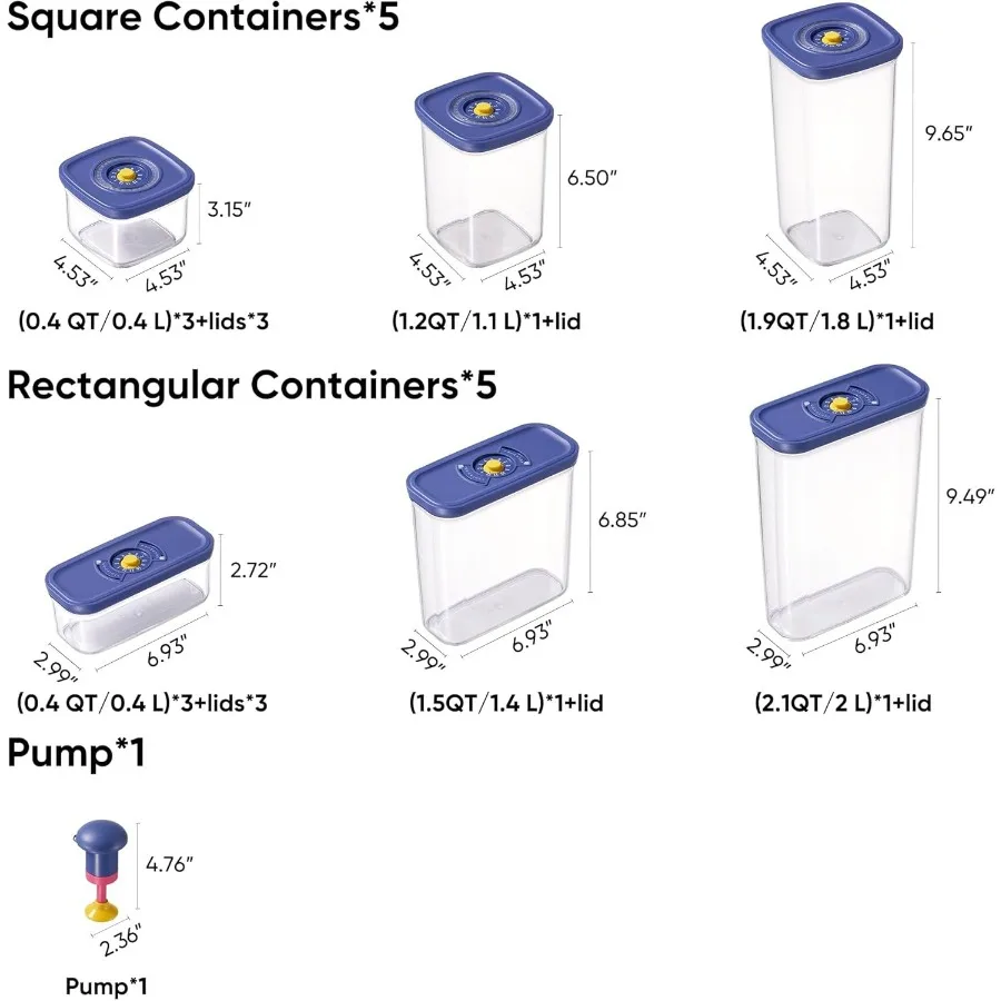 

Набор контейнеров для хранения продуктов с крышками, 21 шт., герметичные пластиковые контейнеры с индикатором даты, без BPA, прочные емкости S