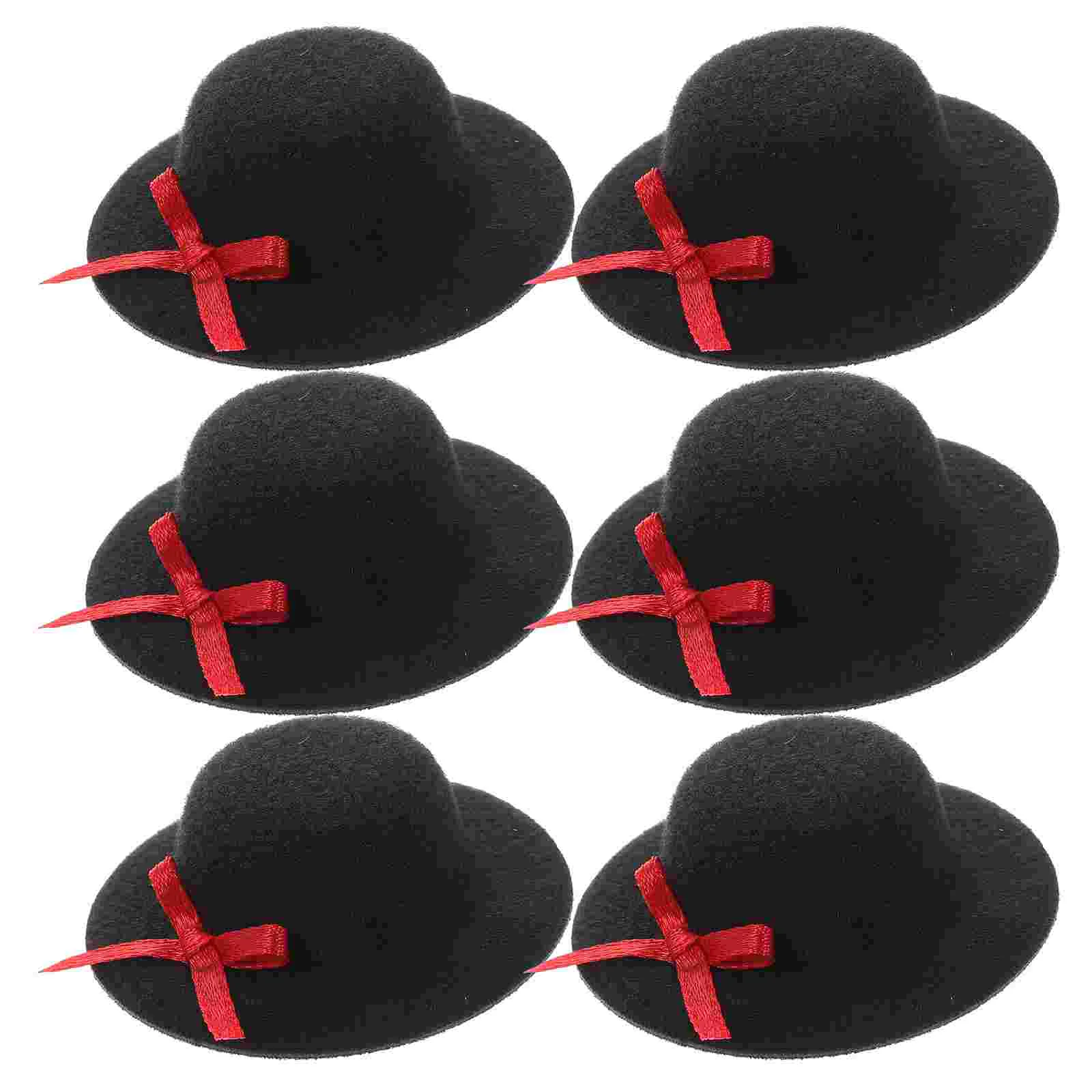 6 Pcs Mini Top Hat Adorable Hats Miniature Fabric Formal Bowler Party Delicate Replaceable Dolls Tiny Baby