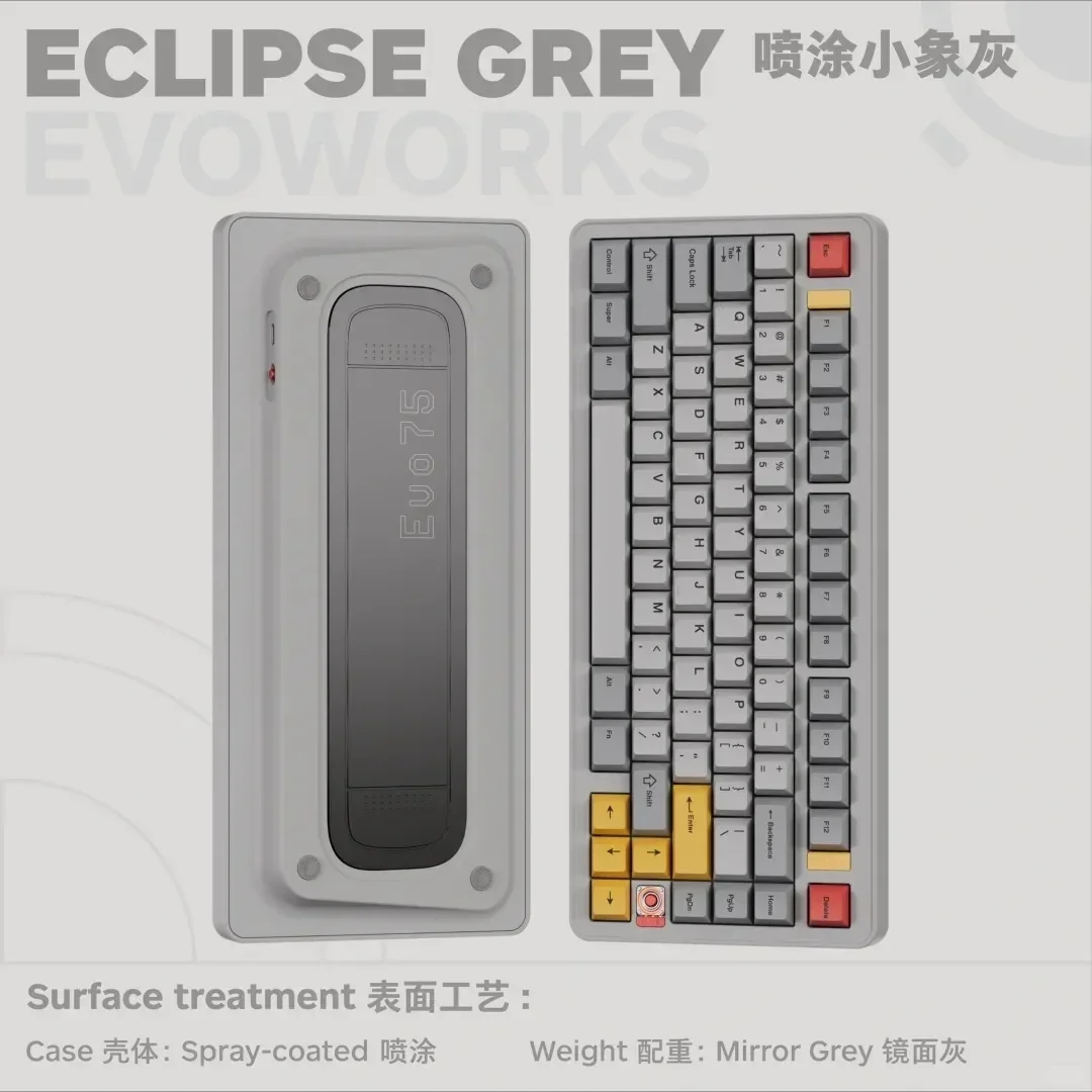 คีย์บอร์ดเกมมิ่ง EvoWorks EVO75 แบบกลไก 3 โหมดไร้สาย ฟังก์ชัน Hot Swap ถอดประกอบได้อย่างรวดเร็ว คีย์บอร์ดอะลูมิเนียม QMK/VIA