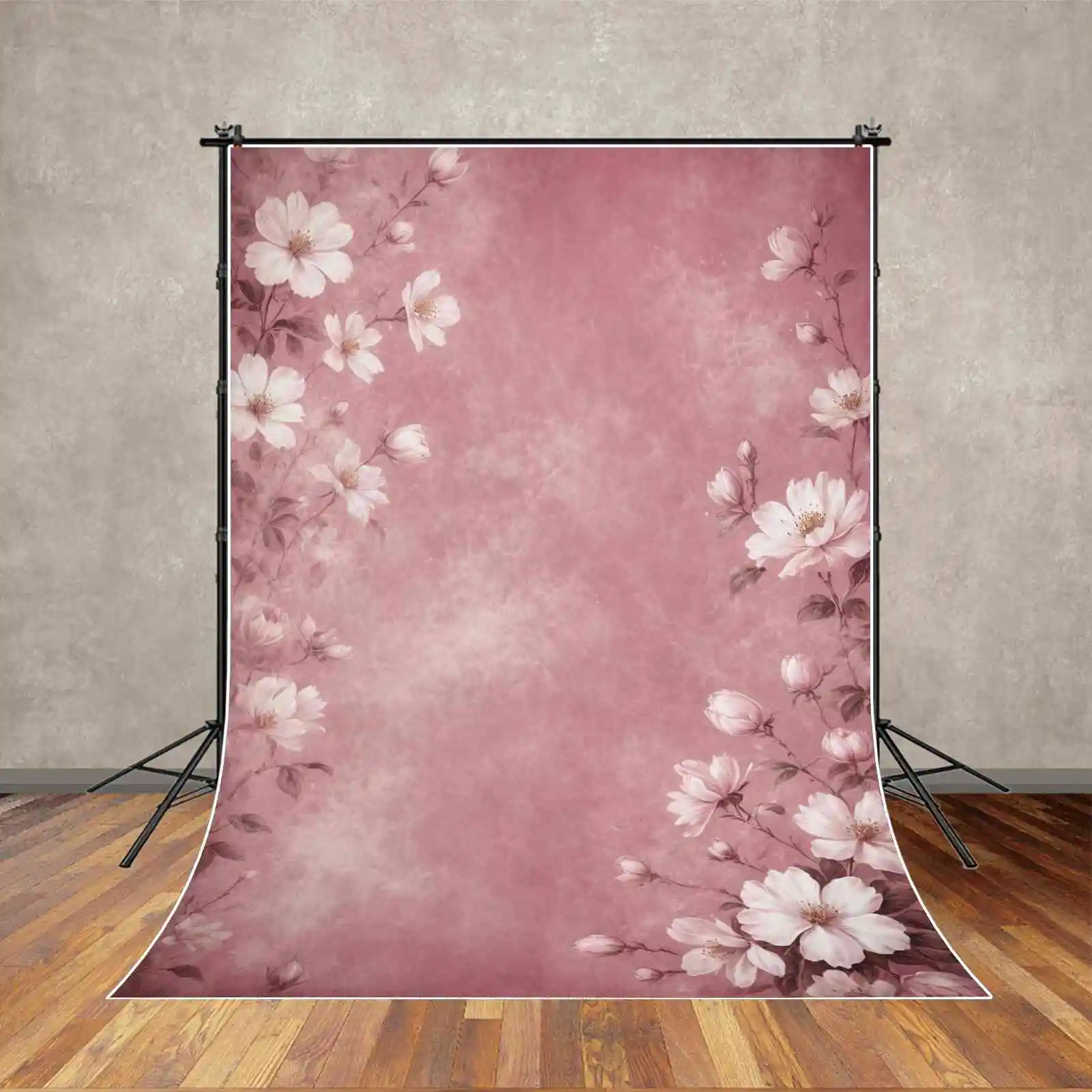 MOON.QG Vintage Photo Wallpaper Backdrop Floral Flower Gradient Color Photography Background Portrait Studio Wall shooting Props