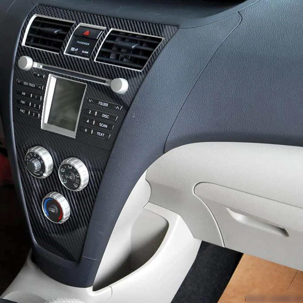 Carbon Fiber Interior car Sticker For Toyota Vios 2008-2013 Central Console Gear Shift Panel Door Handle Cover Trim