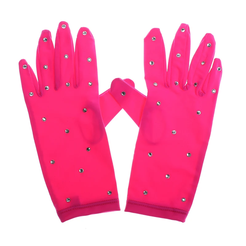 Nasinaya Figure Skating Kids Gloves Custom Adult Fabric Competition Shiny Rhinestones Spandex Polyamide