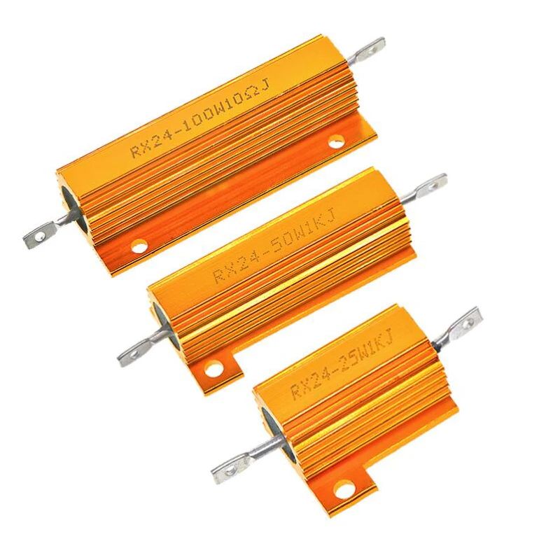 100W Aluminum Power Metal Shell Case Wirewound Resistor 0.01 ~ 100K 0.05 0.1 0.5 1 2 4 6 8 10 20 100 150 200 300 500 1K 10K ohm