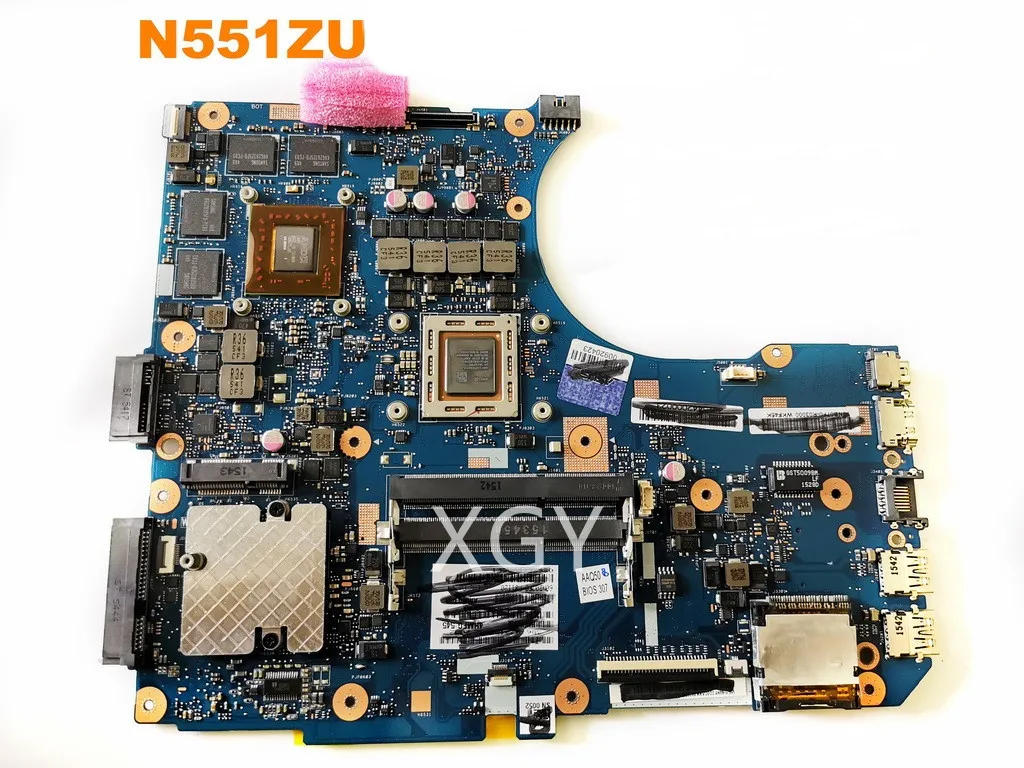 

N551ZU original motherboard For ASUS N551ZU N551Z laptop motherboard with CPU: FX7600P GPU: R9-M280X motherboard test OK