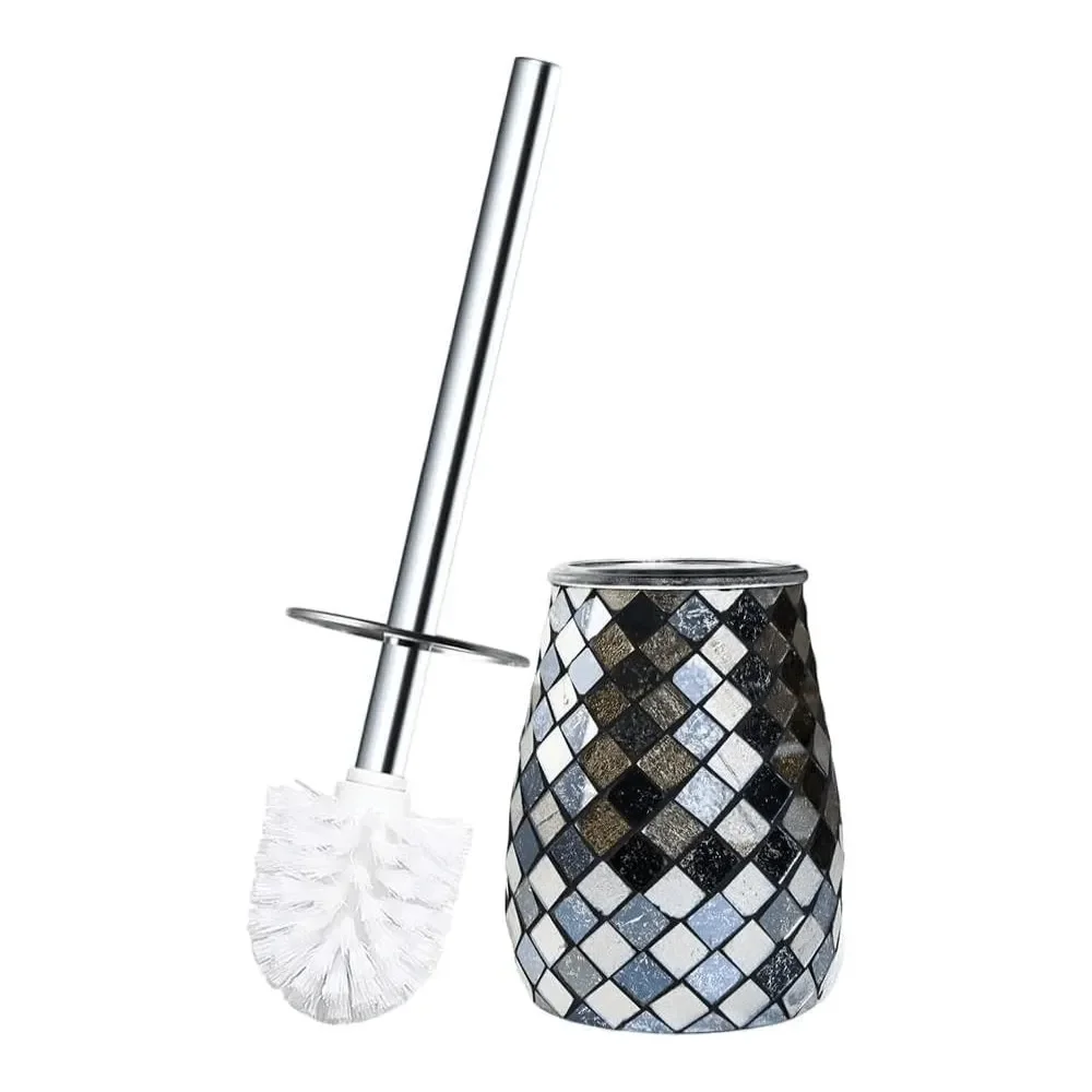 

Turquoise Green Toilet Brush And Holder Set Mosaic Glass NonRustic Stainless Steel Practical Amp Decorative Toilet Bowl Brush A