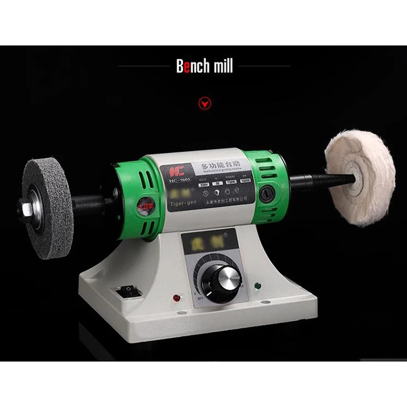 220V Desktop Electric Polisher Jewelry Stone Grinder Adjustable Speed 0-10000RPM 750W - Desktop Lathe Polishing Machine