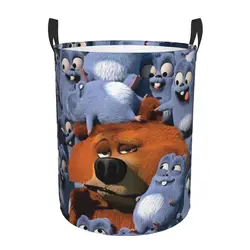 Customized Grizzy And The Lemmings Laundry Hamper Large Clothes Storage Basket Kids Tv Animal Toy Bin Organizer for Boy Girl