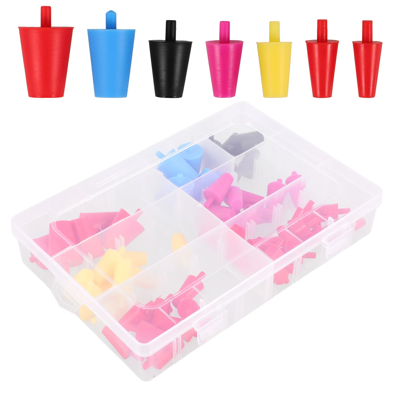 

60pcs Silicone Rubber Stopper Plugs High Temperature Hole Sealing Spraying Coating Painting Protection Assorted Sizes