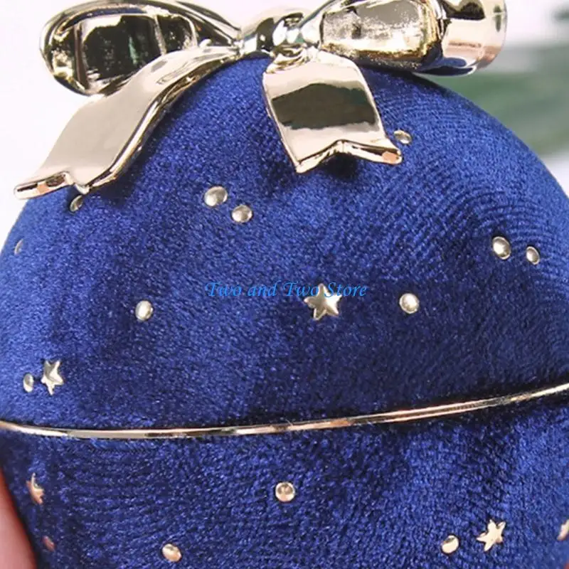 HX6F Kompakte Aufbewahrungsbox für Ringe, elegante kugelförmige Ringe mit Schleife