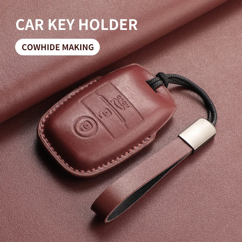 

Leather Cars Key Case Cover For KIA K3 K4 K5 K3S KX3 KX5 Soul RIO Sorento Ceed Sportage Car Keychain Protector Shell Accessories