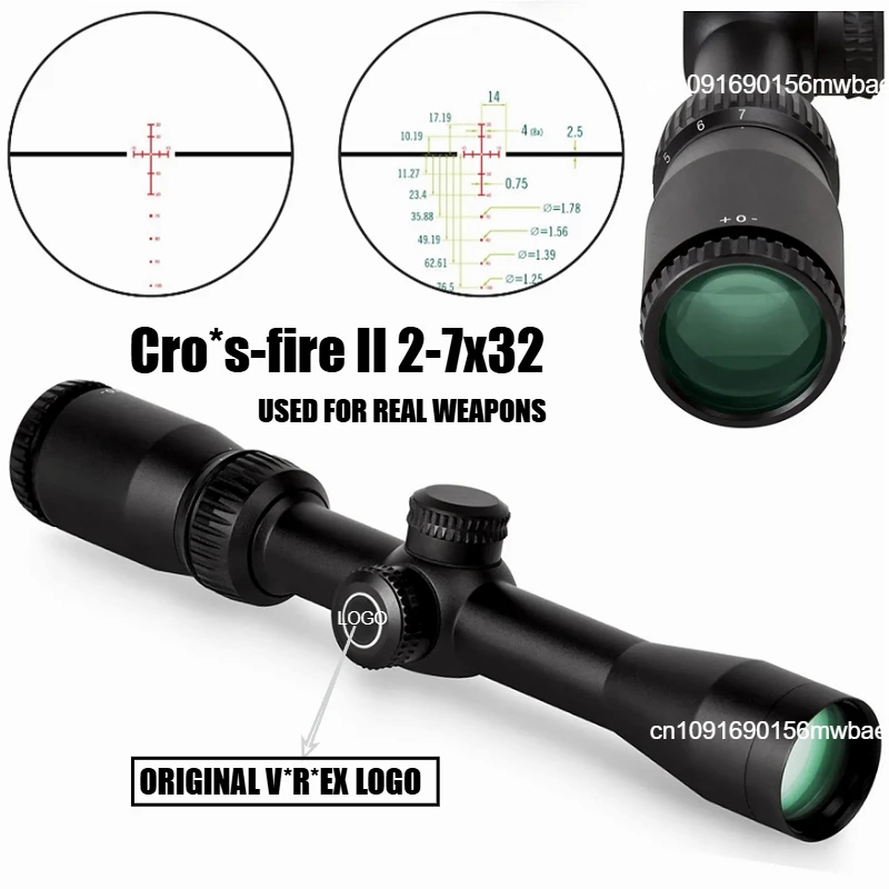 Tactical Optics Cross II 2-7x32 SFP Second Focal Plane Crossbow Scope Kit Included 30mm Scope Rings XBR-2 MOA Reticle Riflescope