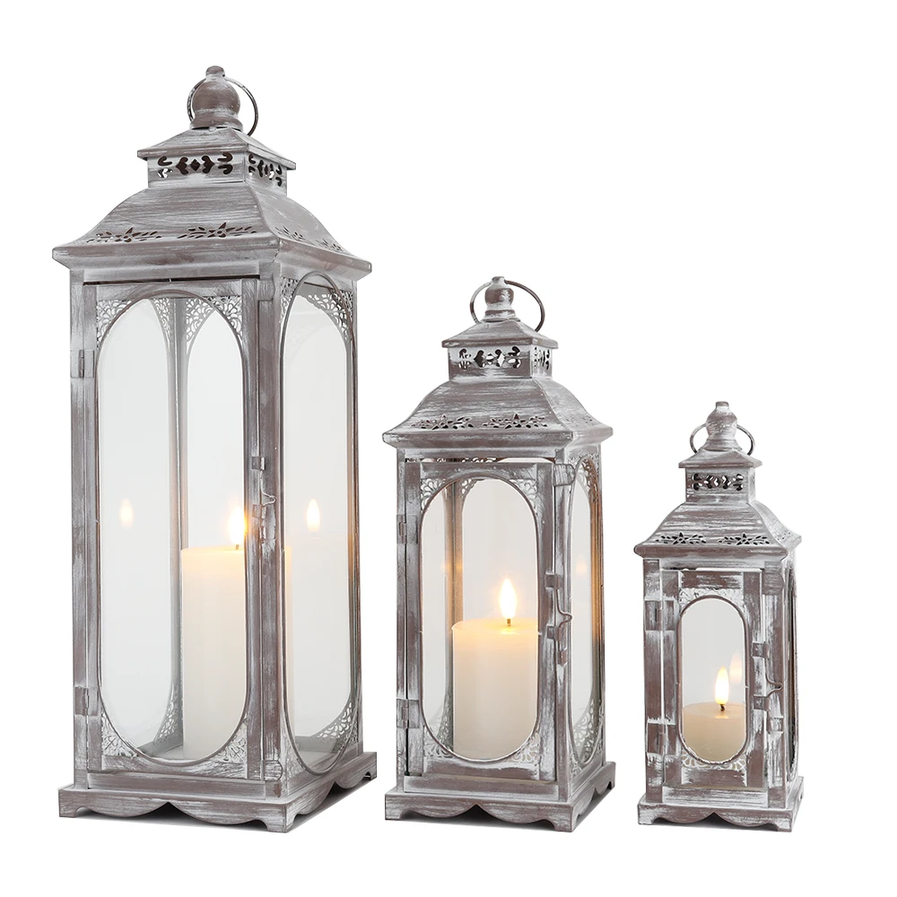Set of 3 Vintage Candle Lanterns (10/14/19.5