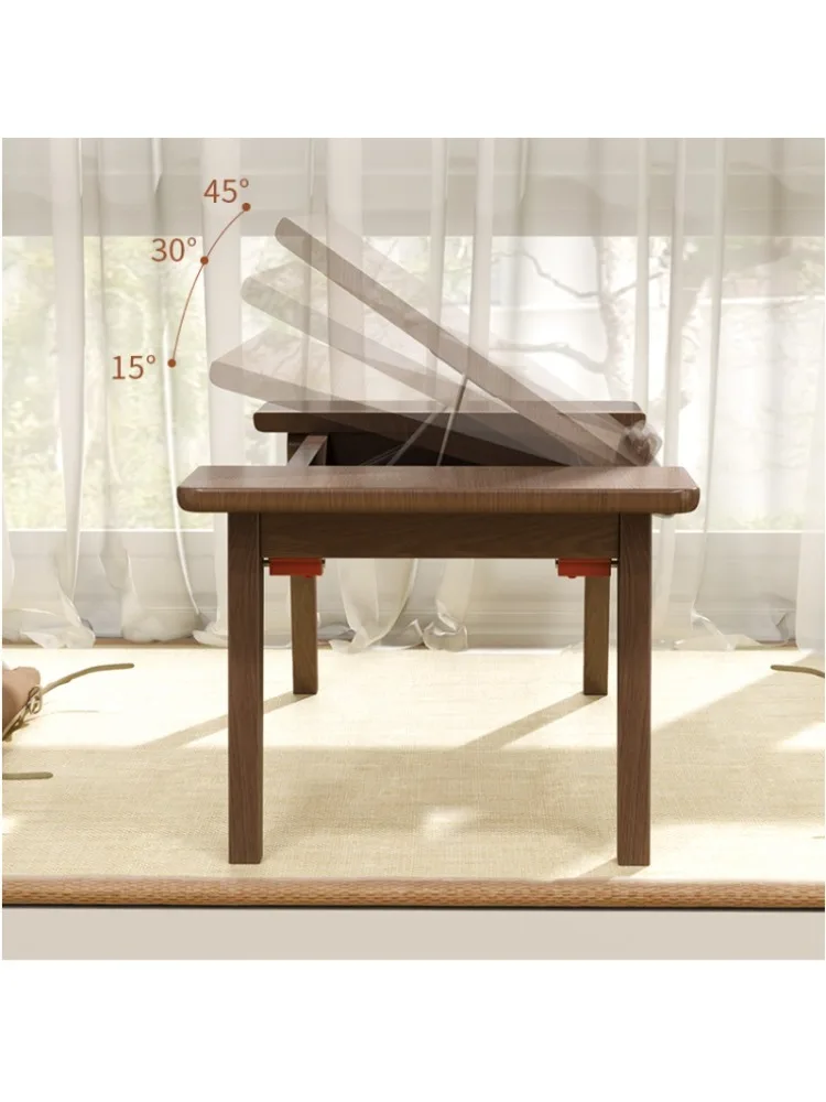 Bay Window Small Table Solid Wood Folding Tatami Tea Table Japanese Window Sill Short Kang Tea Table Combination