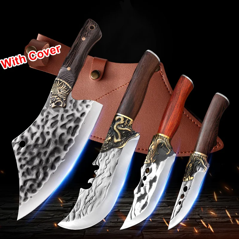 

Forged Boning Butcher Knife Dragon Head Kitchen Stainless Steel Meat Chopping Knife Serbian Chef Slicing Cutter Cooking Tools