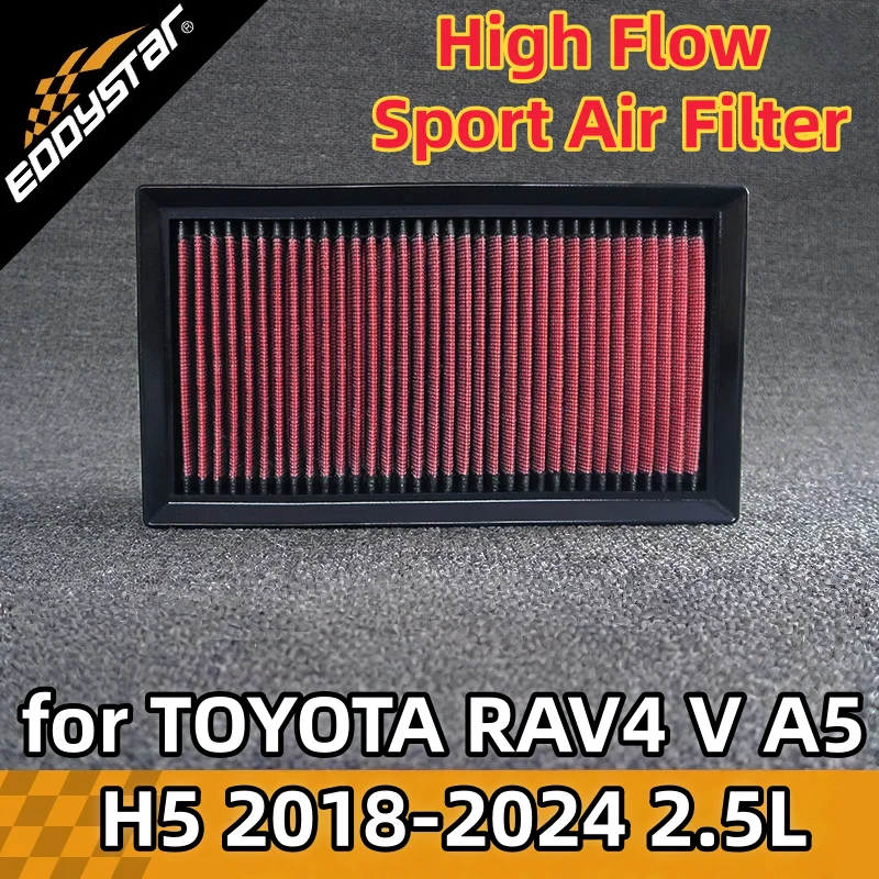 

High Flow Sport Air Filter for TOYOTA RAV4 V A5 H5 2018-2024 2.5L VVTi AWD 2.5 Hybrid AWD Washable Racing Intake Filters