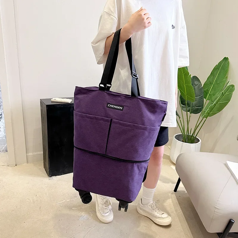 Roller Shopping Bag Travel Bags Universal Wheel Supermarket Rolling Pull Cart Foldable Grocery Food Organizer Vegetables Bag