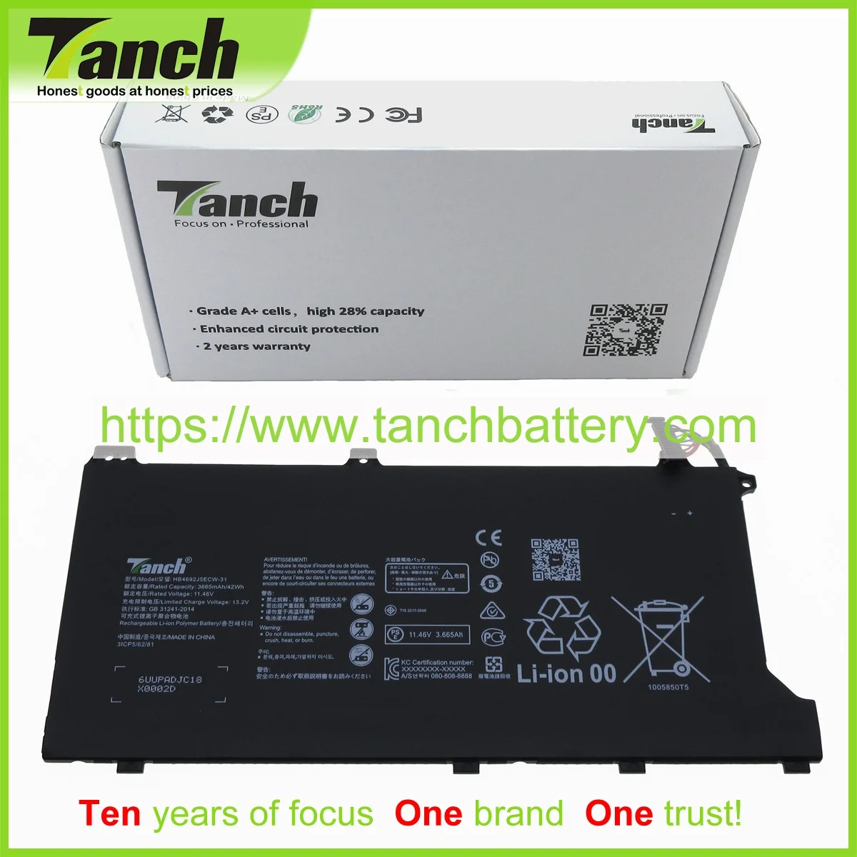 

Tanch Laptop Batteries for HUAWEI 3ICP5/62/81 HB4692J5ECW-31 C 3ICP3/78/101 MateBook D 15 2020 MagicBook VLT-W50 11.46V 3 Cell