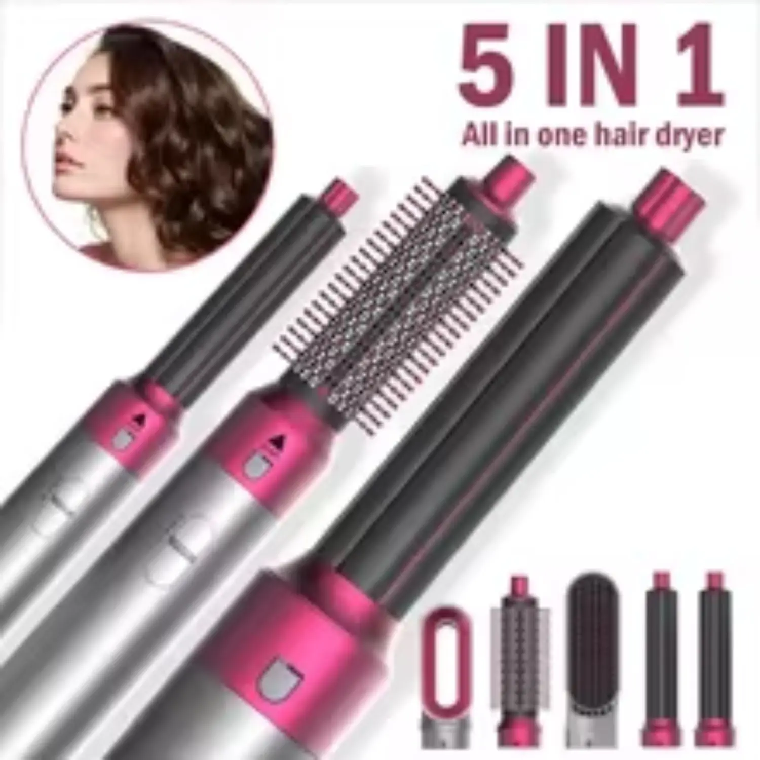 المهنية 5 في 1 مجفف الشعر الكهربائي Airwrap مكواة فرد الشعر التلقائي مشط الهواء الساخن-مكواة فرد الشعر المنزلية