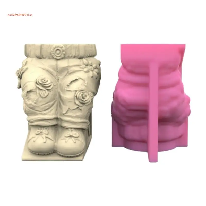 

Pants Silicone Flower Pots Mold Concrete Candlesticks Holder Molds Succulent Planter Cement Clay Mould Home Decors