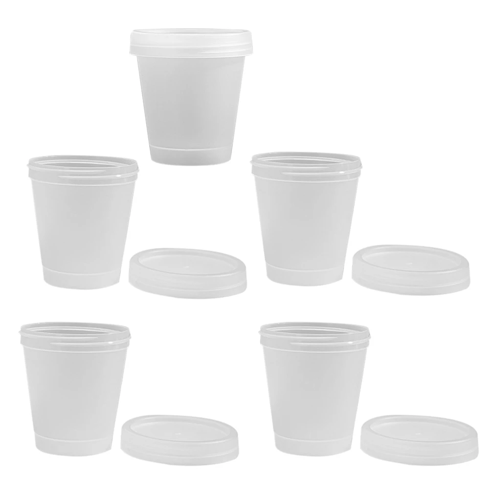 

5Pcs Containers Travel Size Empty Jars Transparent Premium Material Suitable For Makeups Creams Lotions Shampoo Storage