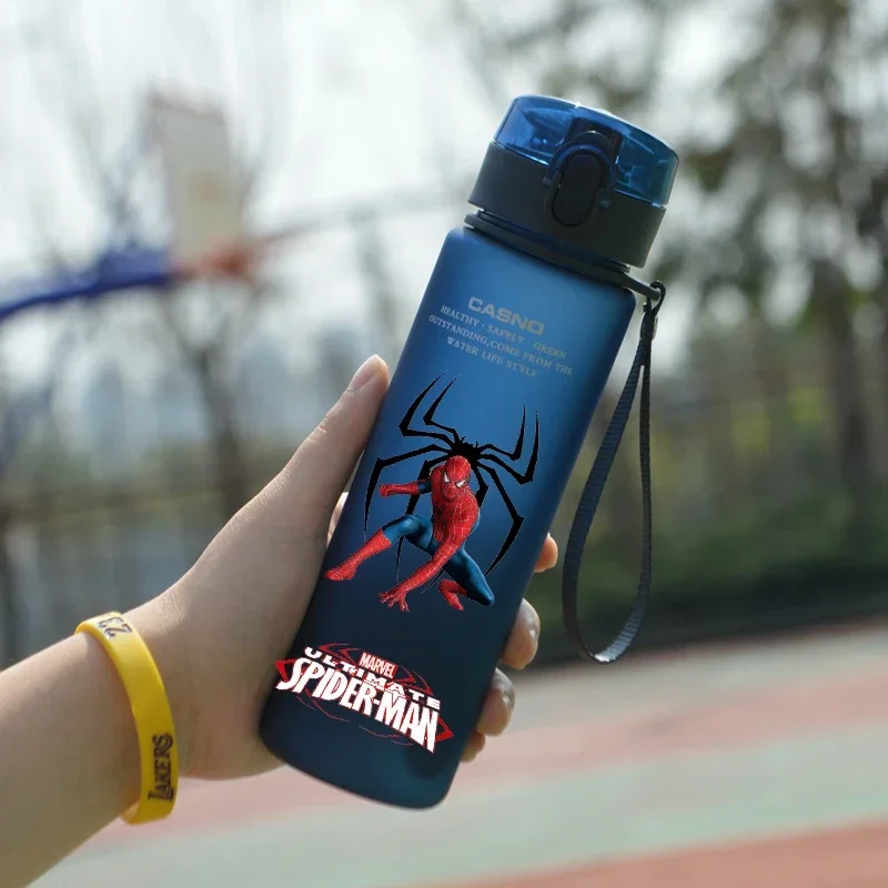 

560ml Spidermans Disney Water Bottle Cup Large Capacity Anime Cartoon Portable Plastic Water Bottles Drinking Student Kids Gifts