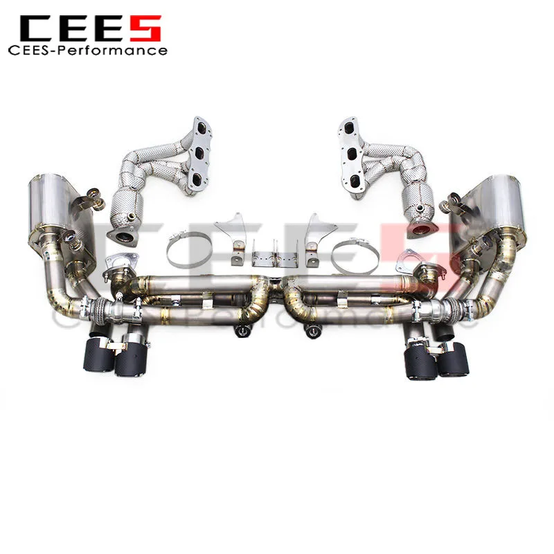 

Выхлопная система CEES Valvetronic для Porsche 911 991/991.1 GTS 3.8L 2012-2015, гоночные выхлопные трубы, глушитель с клапаном