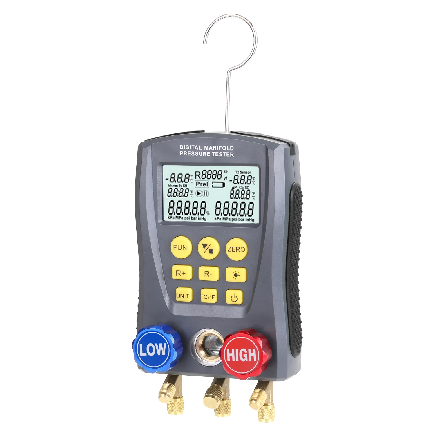 Pressure Gauge Digital Vacuum Pressure Manifold Tester Meter Refrigeration HVAC Temperature Tester Digital Manifold Gauge Meter