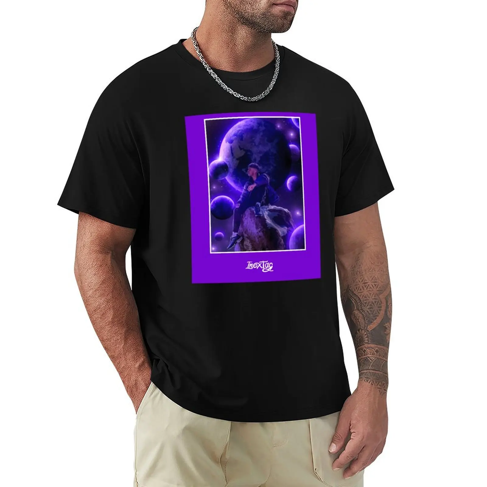 Inoxtag - Portrait galaxy classique T-Shirt Stylish Print Short Sleeve Tee