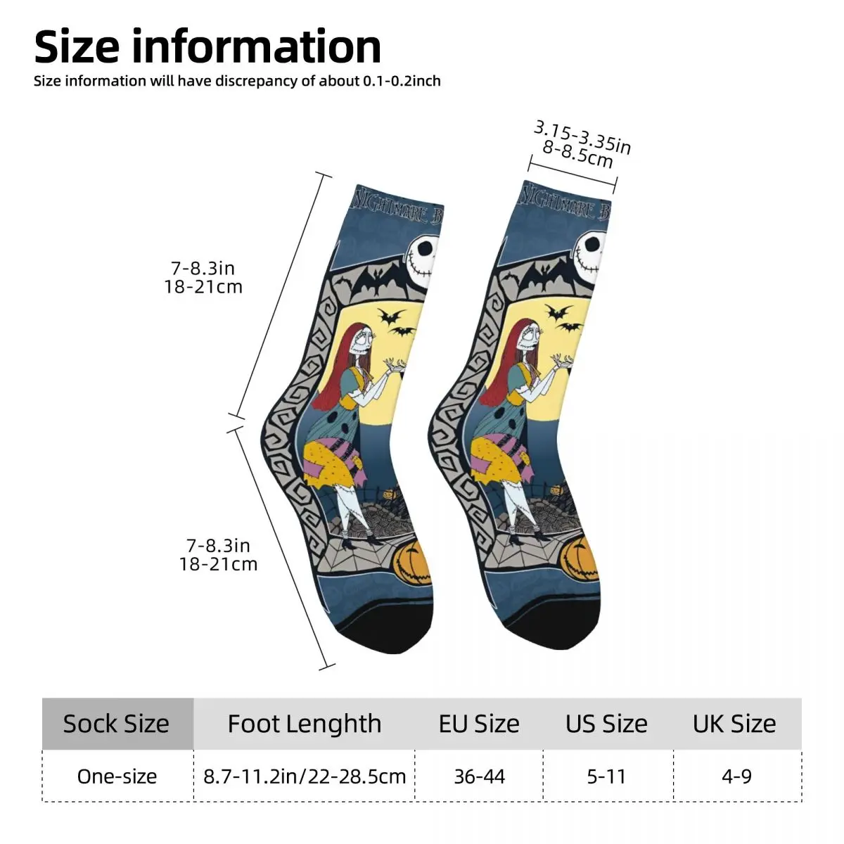 The Nightmare Before Christmas Winter Warm Casual Women MenSocks Jack Cartoon Halloween Non-slip Basketball Socks