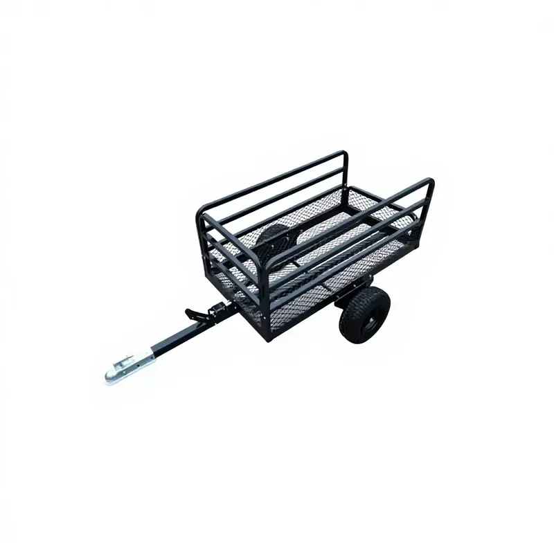 for UTV ATV Steel Utility Trailer 900lbs Capacity Farm Garden Hauler Heavy Duty Cargo Cart for Ranch Property Maintenance Use