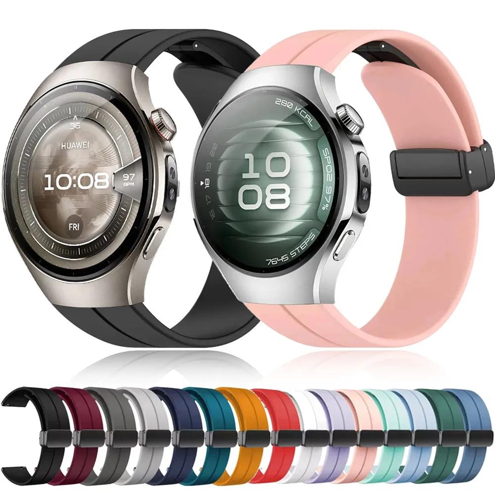 20 مللي متر 22 مللي متر سيليكون حزام مغناطيسي لساعة هواوي 5 4 46 مللي متر معصمه لساعة هواوي GT5/GT4/3 Pro 46 مللي متر Garmin Vivoactive 6-5