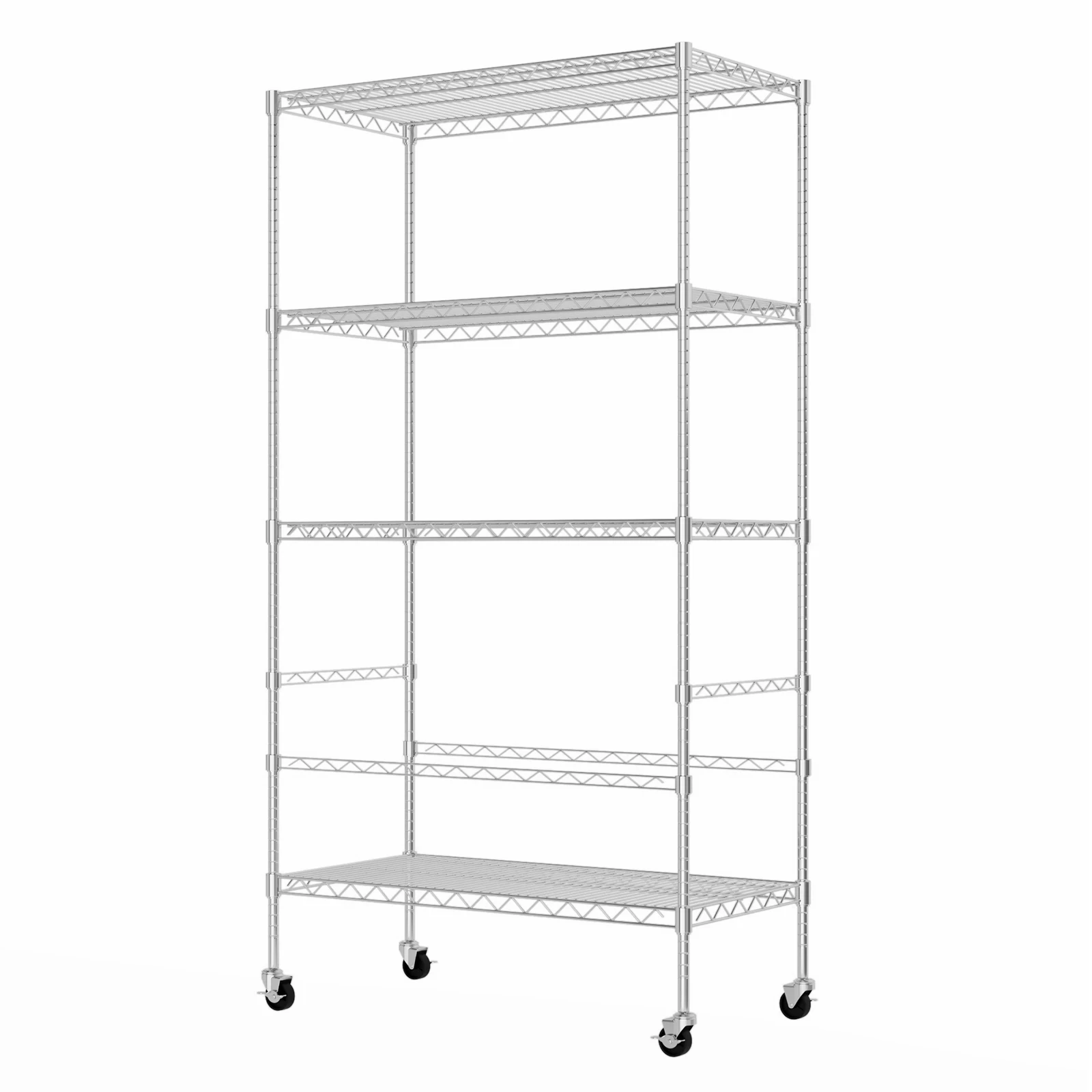 1 Chrome-Plated Iron Garage 4-Layer Rack Garage Rack Silver