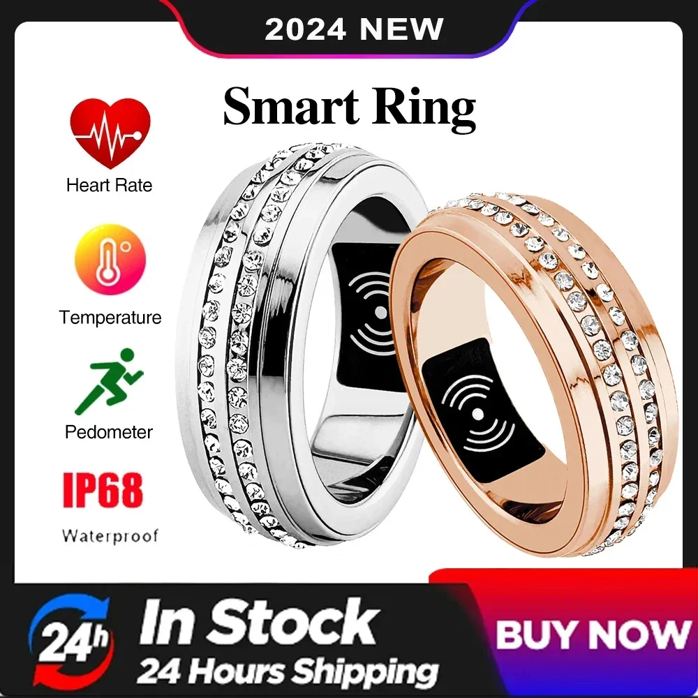 New Smart Ring Heart Rate Blood Oxygen BLood Pressure Health Rings Wireless Charging Waterproof Men Women Gifts Sports Lovers