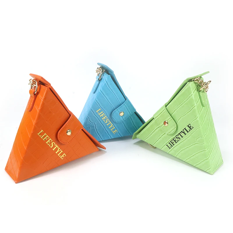 

Роскошная женская сумка Gorfia из искусственной кожи с треугольным дизайном, повседневная маленькая сумка через плечо с ремешком-цепочкой