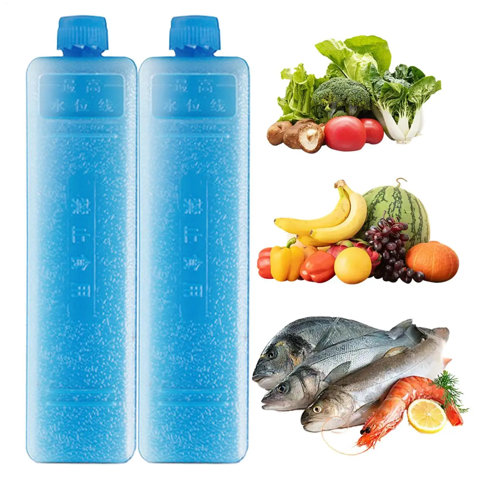 2pcs Ice Blocks Reusable Cold Ice Packs box with no odor leak proof ice crystal box for transportation cooling preservation