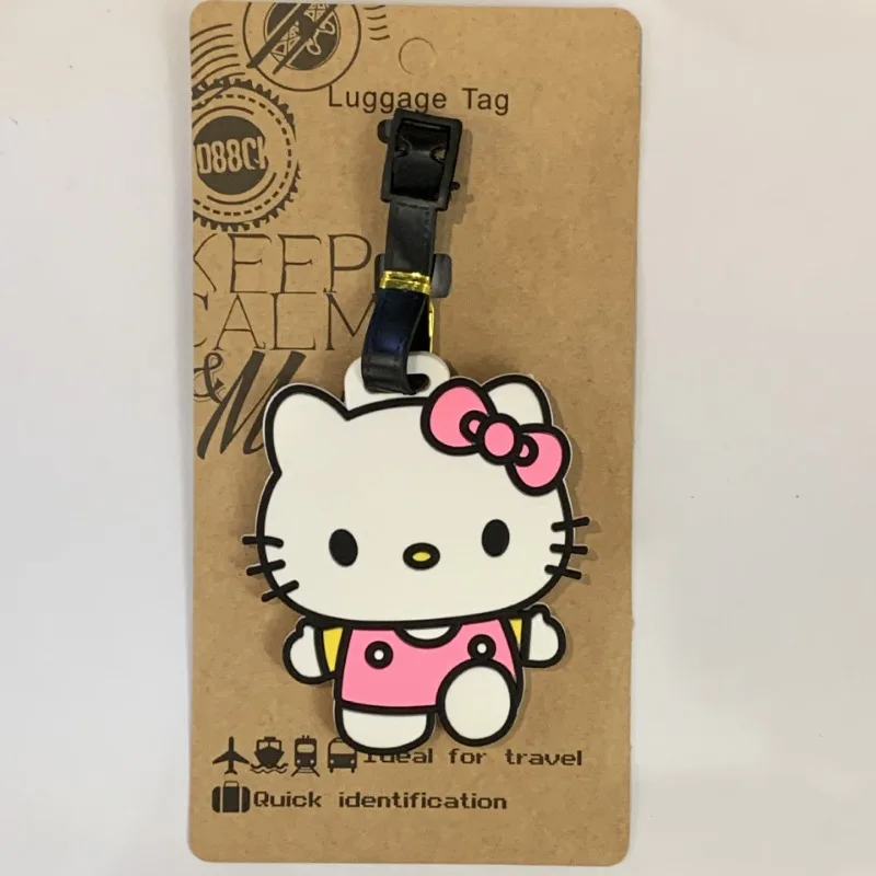 Kawaii Hello Kitty Luggage Label Cute Luggage Tag Sanrio Anime Cartoon Suitcase ID Address Holder Baggage Boarding Portable