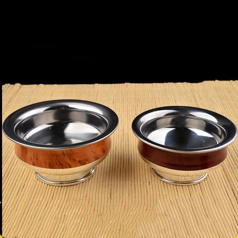 Brown Tibetan Ghee Bowl Stainless Steel Tantric Holy Water Cup 12 cm Large Size Buddhist Bowl Gift Indoor Desktop Decorative