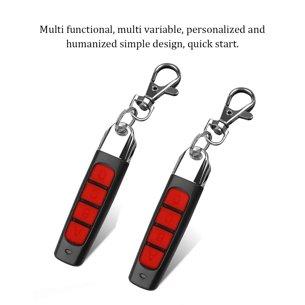 2 Pieces ABS Garage Door Remote Controller Portable Handheld Stylish Programmable Multifunctional Gate Duplicators  Red