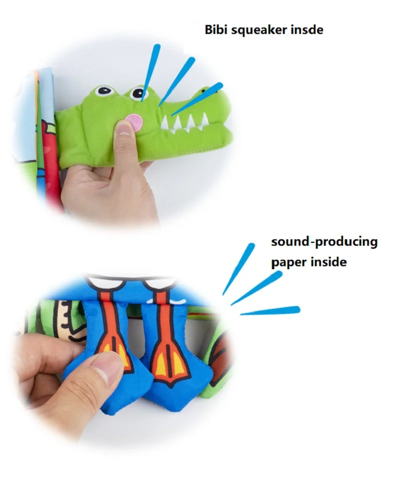 หนังสือผ้าสำหรับเด็กทารก การ์ตูนสัตว์ ของเล่นเสริมพัฒนาการเด็ก ผ้าพลัฌนุ่ม นิทานสำหรับพัฒนาสติปัญญา